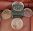 Vintage Gorham Lady Anne Crystal Glass Coaster Set Of 4 Made In Germany