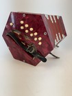 Vintage Concertina   Accordion Made In Italy  Red Pearl Cellulose 20 Button