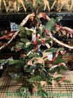 25    Primitive Farmhouse Homespun Rag Tied Christmas Tree Vintage Tree