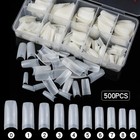1000pcs Clear natural Acrylic Half Cover French Nail Tips - 10 Sizes