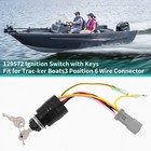 129572 Ignition Switch With Keysfit For Tracker Boats3 Position 6 Wire Connector