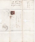 1842 Qv 1d Penny Red Stamp London Bold Mx Maltese Cross On Wrapper To Andover