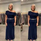 Mother Of The Bride Dress One Shoulder Ruffle Long Mermaid Wedding Evening Gown