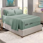  Bed Sheets  Luxury Soft 6 Piece Bed Sheet Set Extra Deep Queen Ice Green