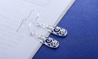 Womens 925 Sterling Silver Elegant Filigree 44mm Long Drop Dangle Earrings  e303