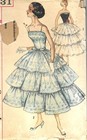 Htf Simplicity 2131 1950s Evening Wedding  cupcake  Dress Uncut Ff Bust 32
