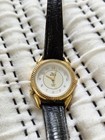 Vintage Timex Indigo Women s Gold  Black And Stainless Steel Black Leather Watch