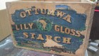Antique Wooden Crate Ottumwa Lily Gloss Starch Old Advertising Crate Iowa