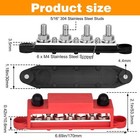 Power Distribution Block 12v 250a Bus Bar 4 X 5 16  Stud Marine  6 X  8 Screws