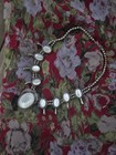 Authentic Vintage Indian Sterling Silver Mother Of Pearl Squash Blossom Necklace