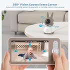 Iegeek 2k Split-screen Baby Monitor With 2 Cameras 5  Display   Wifi App