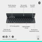 Logitech Keys-to-go 2 Portable Bluetooth Tablet Keyboard  Built-in Cover  Black