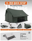 Camping Tent With Floor 6-8 Person  Canvas Hot Tent With Stove Jack  Green