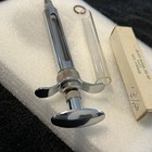 Vintage Veterinary Medical Hypodermic Syringe Extra Glass Barrel box