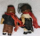 Pair Of Vintage Miniature 2  Tall German Rubber Dolls