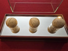 Three  3  19th Century English Salesman Sample Lemon Peel Baseballs W  Case