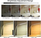 Led Desk Lamps Eye-caring Reading Table Light Adjustable Neck Clip-on Lamp White
