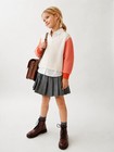 Bunzi Girls White And Orange Mesh Sweater - Size 8