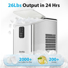 Aeitto Ice Maker Countertop 26lbs 24h  Machine 8 26lbs  Stainless Silver 