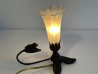 Vintage Glass Tulip Shade Frog Table Lamp Night Light Nightlight 6 1 4    Tall  O1