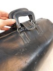 Leather Doctor Bag Vtg Black Unisex Satchel Medical Purse Genuine Large 18  Wide