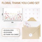 Thank You Cards With Envelopes   Stickers     20-pack Floral Blank Note Cards     