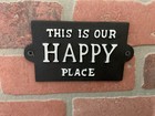 Vintage Rustic Style Cast Iron  this Is Our Happy Place  Sign   free Shipping 