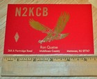 Vintage Ham Radio Amateur Qsl qso Post Card N2kcb Matawan Nj Usa Eagle Unposted