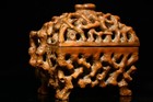Chinese Vintage Antique Boxwood Hand Carved Exquisite Incense Burners Statue Art