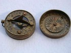 Brass Pocket Sundial Compass Nautical Marine Time Decorative Engraved Designer
