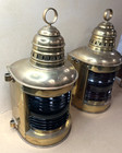 Pair Of Antique Perkins 20    Red Port   Green Starboard Brass Ship Lanterns