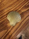 Vintage Art Deco Gold Solid Brass Lidded Scalloped Seashell Trinket Jewelry Box