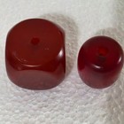 Vintage Cherry Amber Bakelite Lot Of 2 Beads  34 Grams