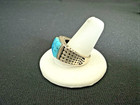 Vintage Native American Navajo Sterling Silver Turquoise Ring Men   s Size 11