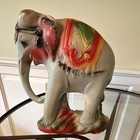 Vintage Carnival Chalkware Elephant Figurine  1920s-1940s