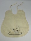Antique 1920   s Baby Bib Hand Embroidered Puppy Kitten R3