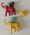 Vintage Marx Mpc Multiple Plastic Jungle Playset Elephants W howdahs