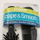 Vintage Conair Black Hair Brush Nylon Bristles   Comb Compact Styling Set New