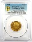 1868 Spain Philippines Gold 4 Pesos G4p Coin - Pcgs Uncirculated Detail  unc Ms 