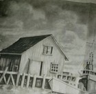   Tri Chem 8560 Safe Harbor Boat House On The Wharf Picture Tri Chem 18x24 