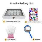 Rock Collection Display Case  Crystal Storage Box With 24 Grids And Gem Knowl   