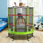 55  Kids Recreational Trampoline Bouncing Jumping Mat With Enclosure Net Green