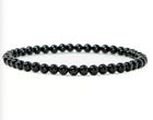 Natural Black Tourmaline Stone Bracelet 4mm Healing Crystal Stretch Bracelet
