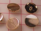 10 Vintage Wavy Moire Effect Metal Shank Buttons Large Gold Flat Top 1-1 8  27mm
