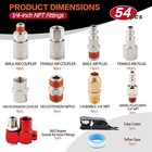 54 Pcs 1 4  Npt Quick Connect Air Fittings Kit   Industrial  Nickelplated  36   