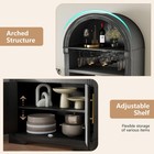 71  Arched Fluted Wine Bar Cabinet With Led Light And Wine Rack  black 