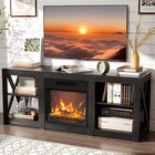 Fireplace Tv Stand With Remote  Storage  4 Adjustable Shelves For Up To 65  Tv