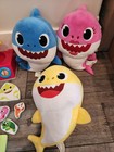 Baby Shark Huge Lot Tablet Book Bath Toys 3 Singing Plushes And 2 Singing Toys