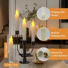 6pcs Flameless Taper Candles With Timer  6 7  Led Battery Operated Tapered Ca   