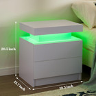 White Nightstand Led Bedside Table For Bedroom Modern Night Stand With 2 Wood Dr